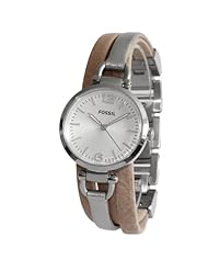 Fossil Georgia Three-Hand Leather Watch - Two-Tone Es3409