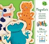 Wooden Toys - Djeco Wooden Magnetic Crazy Animals Set