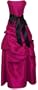 Strapless Taffeta Bridesmaid Prom Holiday Formal Gown Long Dress Junior Plus Size, 3X, Fuchsia