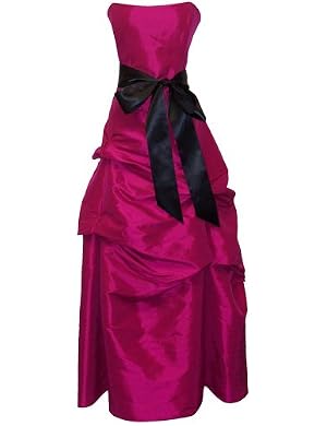 Strapless Taffeta Bridesmaid Prom Holiday Formal Gown Lo