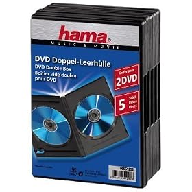 Hama - 51294 - Accessoire Audio - Lot de 5 bo�tiers Double DVD - Noir