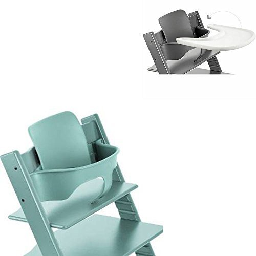 Stokke Tripp Trapp High Chair, Baby Set & Tray Aqua Blue by Stokke Best Deals Toys