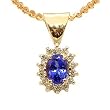 14K Yellow Gold Tanzanite and Diamond Pendant