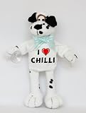 Plush Stuffed Dalmatian Dog toy with I Love Chilli