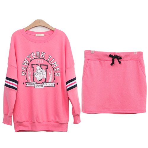 (イイネショップ) eeNeshop プリント スカート スウェット セットアップ