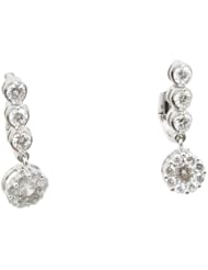 Women 14k White Gold 1.13ctw diamond Chandelier earrings 12 26251 Size 4.23