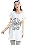 マタニティ ロング丈 コットン Tシャツ 産前 産後 ロゴ かわいい ルームウェア 部屋着にも オリジナルアイテム付き 892-16272