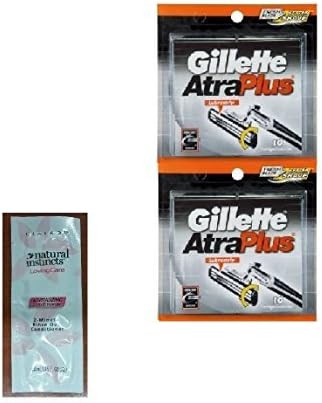 Atra Plus Refill Razor Blades 10 ct. (Pack of 2) with FREE Loving Color trial size conditioner