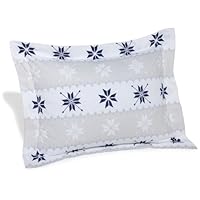 Pinzon 160-Gram Printed Flannel Standard Sham, Swiss Bliss Blue