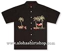 Bamboo Cay Santa's Rest Stop 2009 - Black Hawaiian Aloha Christmas Shirt
