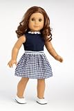 Saturday Afternoon - Navy Blue Dress (Shoes sold separately); fits 18 inch American Girl dolls