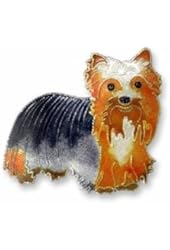 Yorkshire Terrier Sterling Silver and Enamel Pin