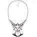 Vintage Style Tibet Silver Tribal Flat Plaque Pendant Chain Bib Necklace