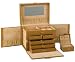 Jewelry : Tan Leather Jewelry Box Organizer w/ Travel Case