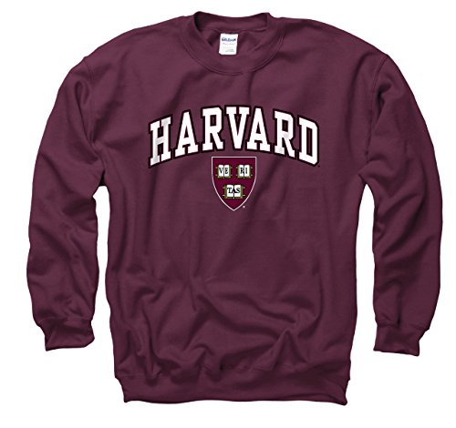 Harvard Crimson Adult Arch and Logo Crewneck - Maroon