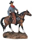 Cowboy on Horse Collectible Western Rodeo Decoration Figurine Statue