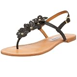 Steve Madden Women's Hanaa Flat Slingback Flowered T-Strap