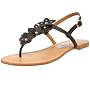 Steve Madden Women's Hanaa Flat Slingback Flowered T-Strap