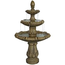 Big Sale 54" Classical Three Tier Outdoor Water Fountain: Great Water Feature for Gardens, Patios, Landscaping & Outdoor Living Spaces