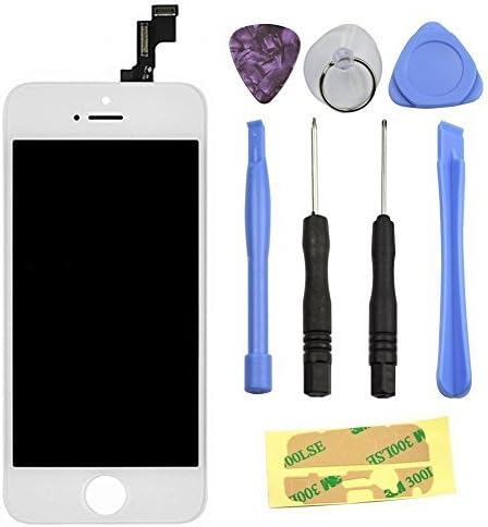 Navplus White iPhone 5S Assembly Replacement LCD Touch Screen Digitizer Lcd Display Replacement Part with Repair Tool Kit