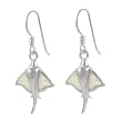 Sterling Silver with White Opal Sting Ray Earrings