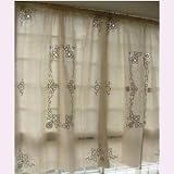 Vintage Battenburg/Cutwork off White Cotton Curtain Panel
