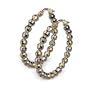 10 KT Two Tone Gold 1Inch Hoops 10k Earrings with Regular Hoop Closure Findings