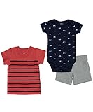 カーターズ Carter's ボディスーツ + ｔシャツ + パンツ　豪華3点セット 3-Piece Bodysuit & Shorts Set NB (50-55cm)