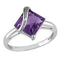 Square Amethyst Ring - Purple