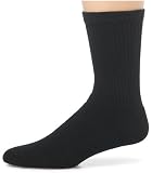 Hanes Classic Mens 6-pack Cushion Crew Socks, Black, 6-12