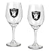 Oakland Raiders NFL 2pc Wine Glass Set - Primary Logo