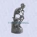 skeleton statue rodin inspired thinker sculpture new (The Digital Angel)
