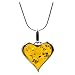 Sterling Silver Honey Amber Heart Pendant, 18