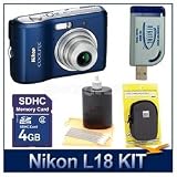 Nikon Coolpix L18 (Blue) Best Selling Super Savings Bundle