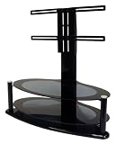 Icon Aero 4250+ - Black Glass Stand For LCD & Plasma Up to 42 - With Floating Bracket