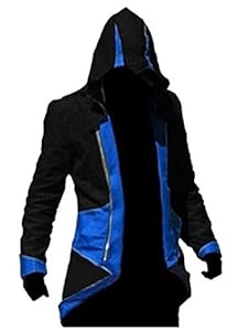 QualityBuyNow Cosplay Costume Hoodie/Jacket/Coat,Black Blue,Custom-Made