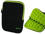rooCASE Super Bubble Neoprene Sleeve Case for Amazon Kindle 2 Wireless Reading Device (2nd Generation) (Black / Green Neon)