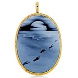 41AgsjVo1oL. SL160  14K Yellow Gold Foot Step Romantic Cameo Pendant/Pin