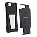 Eagle Cell PHIPHONE5YSTBKBK HypeKick Hybrid Protective Gummy TPU Case with Kickstand for iPhone 5 - Retail Packaging - Black