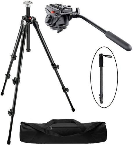Manfrotto 190XDB/701HDV Pro Tripod Video Kit with a padded 27