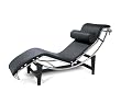 Le Corbusier Chaise Lounge Chair, black leather