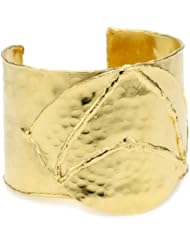 Devon Leigh "Bold Gold" 18k Gold Dipped Double Layered Cuff Bracelet