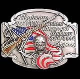 Pewter Belt Buckle - I'll Give Up My Gun - Pewter Belt Buckle