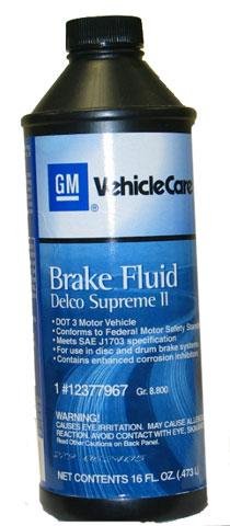 Corvette Fluids: GM/Delco Supreme II Brake Fluid
