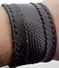 Apparel : Black Leather & Lizard Skin Wristband Wrist Band Snakeskin