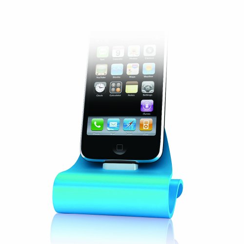 KONNET iCrado Rainbow, Stylish Metal Charging Dock / Cradle / Stand for iPhone, iPhone 3G, iPhone 3GS and iPod (Limited Edition: Cyan)