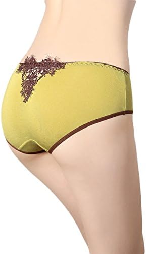 4 Pack Women's Sexy Elegant Underwear Laced Color Size XS/S Waist 24-27' Hip 33.5-37.5(Mustard Green)