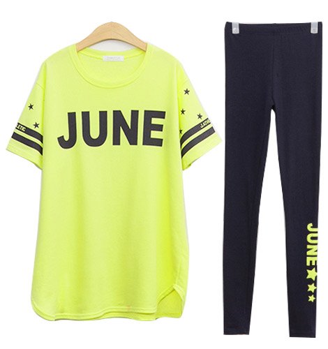 (イイネショップ) eeNeshop プリント カットソー レギンス パンツ セット