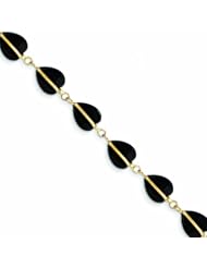 14K Gold Black Onyx Bracelet 7 Inches