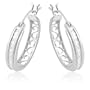 10k White Gold Diamond Baguette Hoop Earrings (1/4 cttw, I-J Color, I2-I3 Clarity)